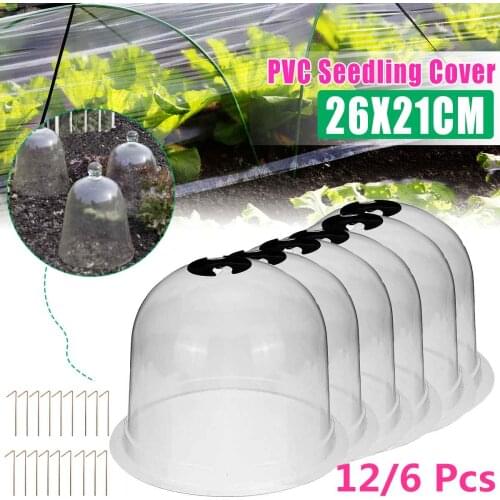 Fast Send! 12/6pcs 10" Reusable Plastic Greenhouse Garden Cloche Dome Plant Covers Frost Guard Freeze Protection Plastic Cover