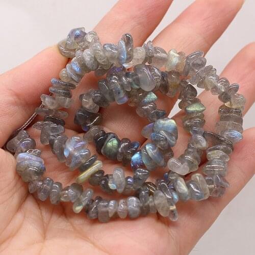Length 40cm Natural Flash Stone Unshaped Crushed Stone Beads For Women Men Gift DIY Bracelet Necklace Jewelry Making 3x5-4x6mm