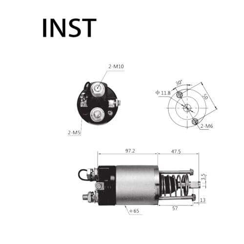 ELECTROMAGNETIC SWTICH SOLENOID FOR 24V 7.0KW 28150-1570 1350-084-0109 1350-084-1009 2714