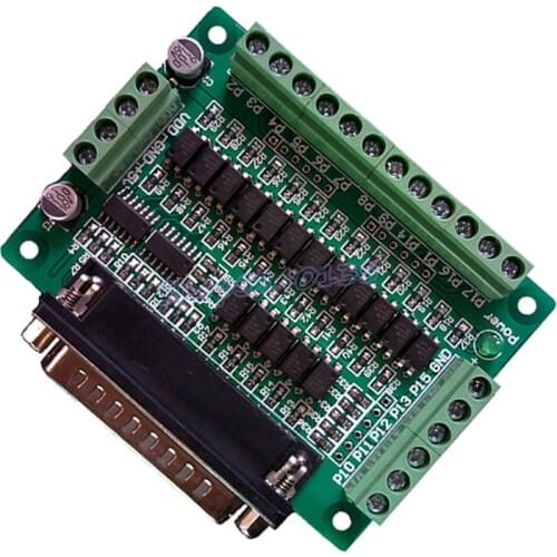 CNC parallel port interface board photoelectric isolation (support KCAM4, EMC2/linuxcnc)