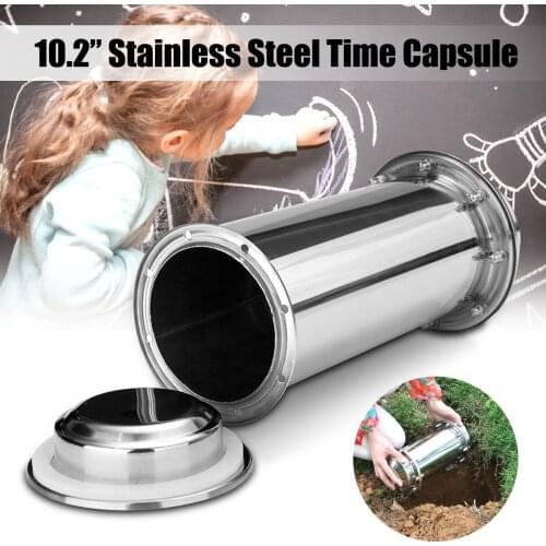 10.2" Stainless Steel Time Capsule Waterproof Lock Container Storage Future Gift