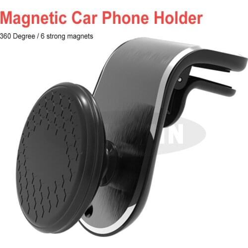 Mini Magnetic Car Phone Holder Air Vent Clip Phone Stand For Smartphones In Car Strong Magnet Adsorption Mobile Stand