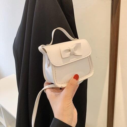Fashion Handbag Mini Bow Small Bag Female Hand Single Shoulder Messenger Bag 2021 New Wallet Small Square Bag