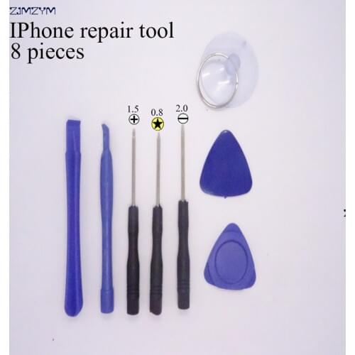 8 in 1 Mobile Phone Repair Tool Kit Spudger Pry Opening Tool LCD Repair Tools with 0.8MM\1.5MM\2.0MM screwdrivers for Iphone