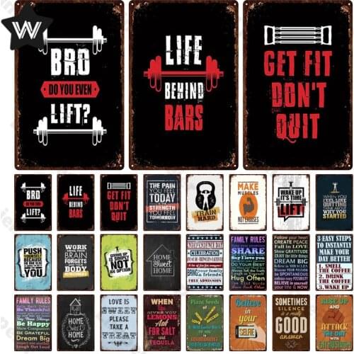 Retro Family Rules Metal Plaque Sign Vintage Life Quotes Wall Stickers Tin Poster Decoration Tiki Bar Kitchen Man Cave Bar Decor