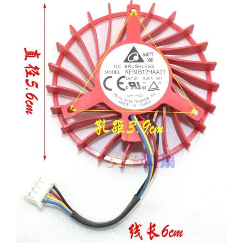 Original for FirePro W7100 KFB0512HAA01 DC12V 0.20A Diameter 56MM Pitch 39MM Graphics Video card cooling fan