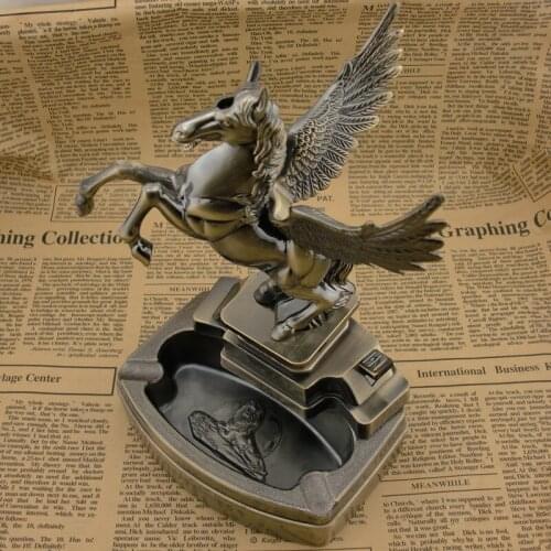 Creative Soaring Horse Appearance Multifunctional Lighter Ashtray Weed Tray Set Smoking Cool Ashtray Gadgets for Men Smoke Tray