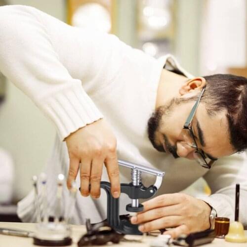 Q0KE 16Pcs Watch Press Tool for Watch Back Remover Closer Repair with Watch Battery Replacement Kit Fitting Dies