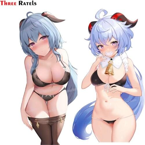 Three Ratels A242 Sexy Underwear Girl Ganyu Sticker Cartoon Anime Game Genshin Impact Decal For Bmw E46 &Laptop &Motorbike
