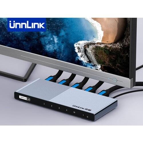 Unnlink HDMI-compatible 2.0 Splitter 1X2 1X4 UHD 4K 60HZ 18Gbps 4:4:4 HDR HDCP 2.2 3D for LED Smart tv box ps4 amplifier