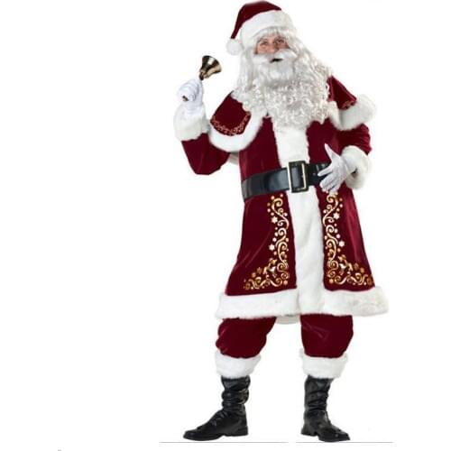 Christmas Santa Claus Costume Fancy Dress for Men Women Adult Suit Cosplay Party Bar Play Outfits For Adults New year clothes