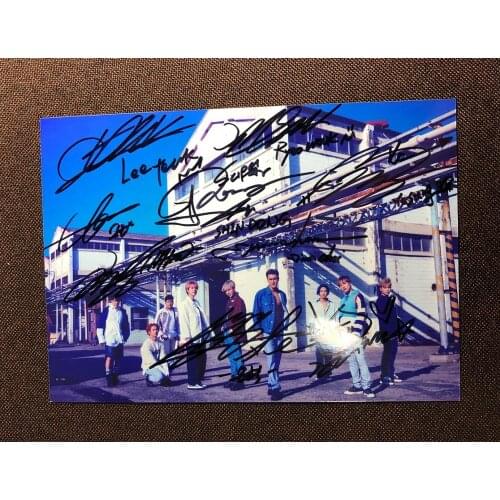 Hand signed SJ Super Junior autographed group photo TIME SLIP 5*7 19P2