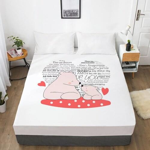 Animal Cartoon Kids Elastic fitted sheet bed sheet With An Elastic Band 150x200 Mattress Cover Bed cover for children baby love