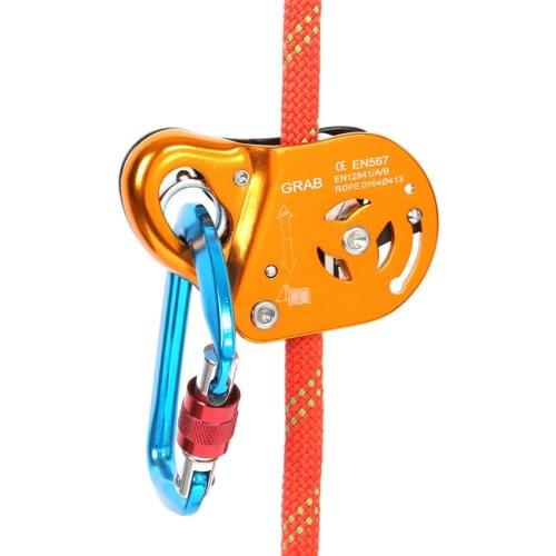 Removable Self-locking Rope Grab, 100KG Fall Protection, Fits 10-13mm Rope, Outdoor Climbing Mountaineering Gear Rope Grab