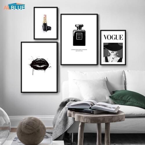 Modern Wall Picture Lips Vogue Poster Perfume Nordic Posters And Prints Wall Art Canvas Painting For Living Room Home Decoration