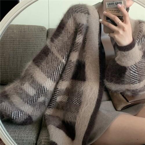 Sweater women loose outer wear 2020 new autumn and winter all-match lazy style Japanese jacket retro cashmere coat