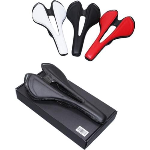Bike Saddle SD30 Full PU Leather Carbon Fiber Cushion Bicycle Saddle Cycling Seat for Road/Mountain Bicycle
