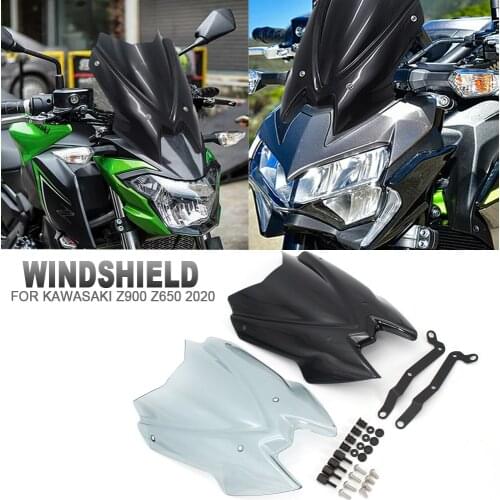 NEW Motorcycle Accessories For Kawasaki Z650 Z900 2020 Windscreen Windshield Shield Screen with Bracket Z 650 Z 900