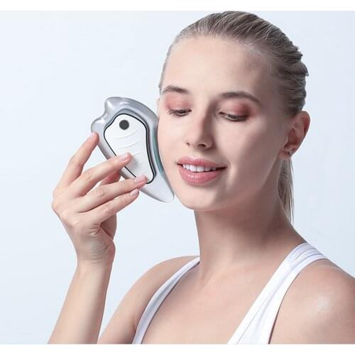 Vibrating Facial Massager Remove wrinkles USB Electric Gua Sha Board Red Blue Light Therapy Scraping Plate Face Lifting Slimming