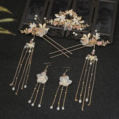 Ancient Style Fairy Head Tassel Hairpin Full Set of Hairpin Ancient Costume wedding hair jewelry