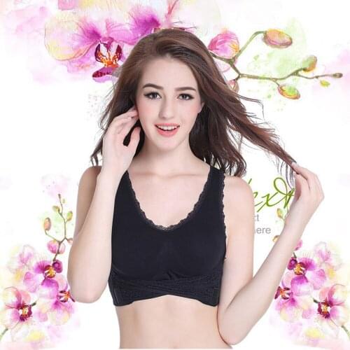 Womens Underwear Without Steel Ring Pajamas Side Buckle Sports Bra Lace Sexy Seamless Thin Gathered Gathered Adjustable Vest