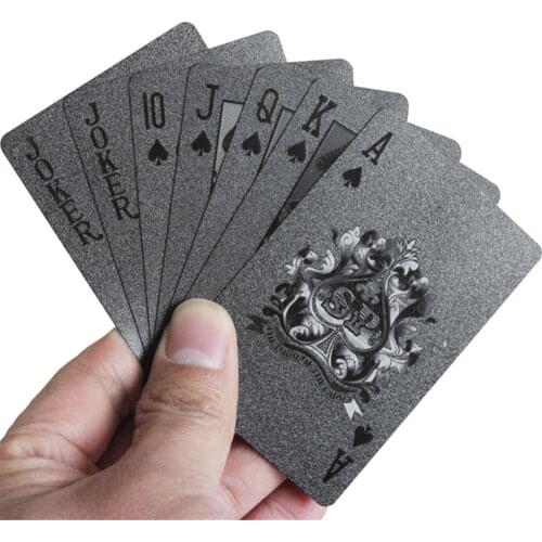 Gold Playing Cards Poker Table Games Black Gold Foil Poker Plastic Playing Cards Waterproof Cards Deck Game Poker Cards