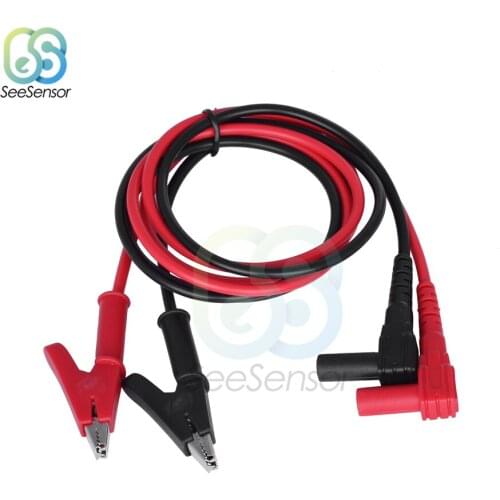 1 pair Digital Multimeter Universal Test Leads Wire Line 4mm Banana Plug Alligator Clip 20A For LED Tester Multimetro