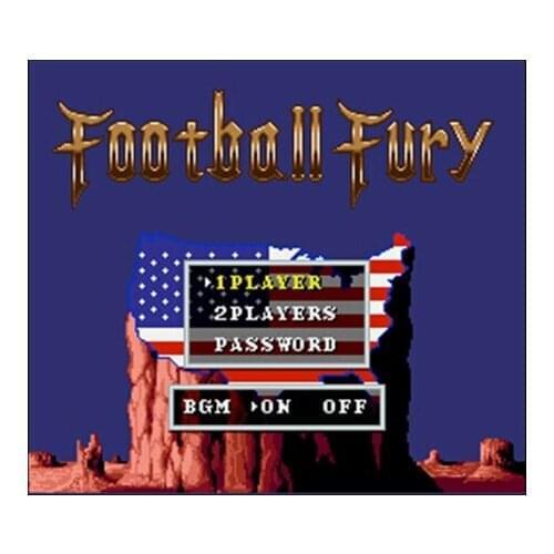 Football Fury USA Version 16 bit Big Gray Game Card For NTSC Game Player
