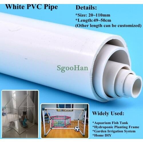 2pcs 49~50cm Long OD 20~110mm PVC Aquarium Fish Tank Pipe Home Garden DIY Shelf Tube Irrigation Watering Frame Fittings