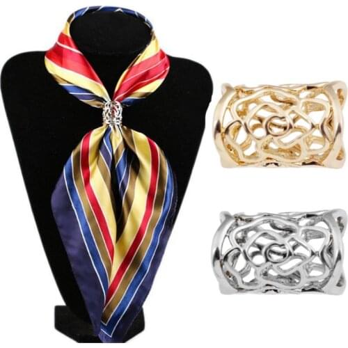 2pcs Silk Scarf Brooches Jewelry Accessories Womens Elegant Scarf Clips Scarves Buckle Holder Simple Women Girl Party Gift