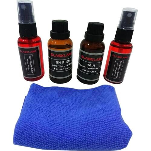 4pcs 100ml Car Double Coating Kit 9H 10H Auto Ceramic Nano Coating Liquid Ceramic Coating For Glass Water With Towel