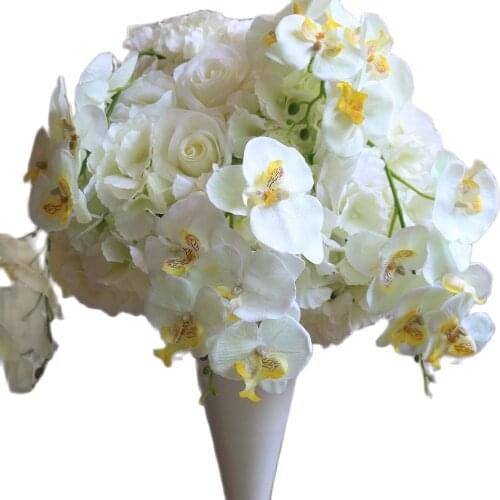 40cm 5pcs/lot Artificial silk rose wedding flower ball Wedding table centerpiece flower ball decoration IVORY TONGFENG