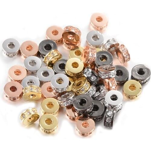 5pcs/lot 8mm Zircon Separated Brass Beads & Jewelry Making DIY Bracelet Accessories