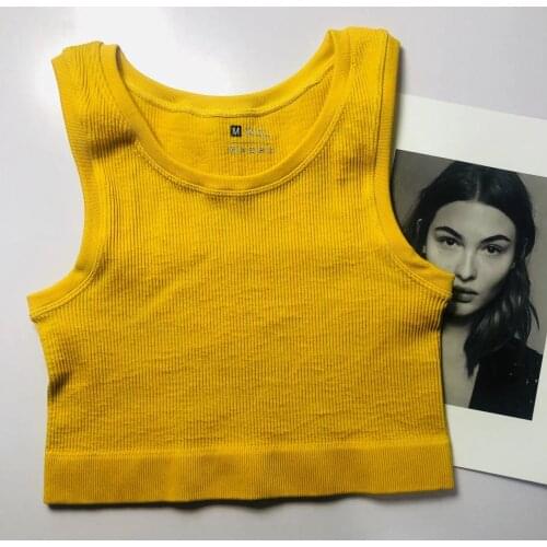 Basic style with exquisite shoulder straps seamless vest, candy color basic bottoming vest, short style