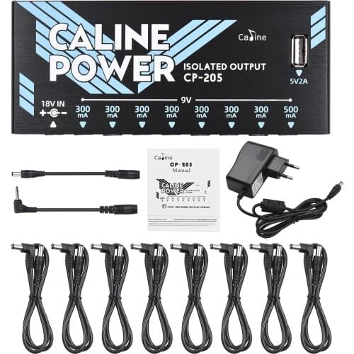 Caline Guitar Effect Power Supply 8 Isolated Output for 9V Guitar Effect Pedal with Power Cable for Guitar Accessories