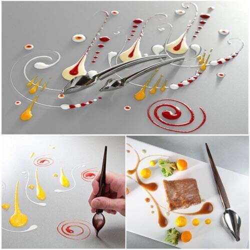 US STOCK Deco Spoon Decorate Food Draw Tool Design Sauce Dressing Plate Dessert