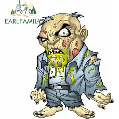 EARLFAMILY 13cm x 10.2cm for Cartoon Zombie Business Man Art By Al Rio Car Sticker Creative Personality Camper Waterproof Decal