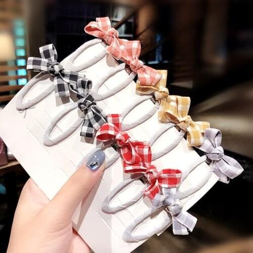 2-Piece Set Of New Childrens Bowknot Lattice Hairpins Childrens Headdress Hairpins Childrens Hair Accessories