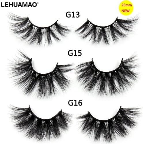 LEHUAMAO Eyelashes 3D Mink 25mm Eyelashes Criss-cross Thick Fluffy Mink Lashes Long Lasting Dramatic False Eyelashes Extension