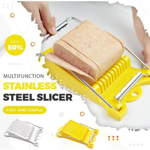 Multifunction Stainless Steel Slicer Cheese Luncheon Meat Egg Dividers Splitter Cutter Kitchen Gadget Tools