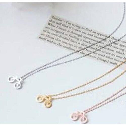 Fashion Gold color cute bicycle Pendant Necklace for women