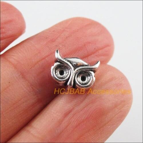 Fashion 45Pcs Tibetan Silver Color Animal Owl Birds Charms Spacer Beads 7.5x10mm