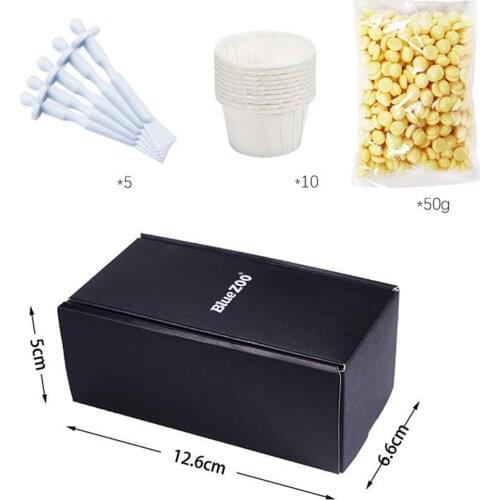 Unisex Wax Beans Nose Wax Kit 50g 5 Applicators 10 Disposable Paper Bowls