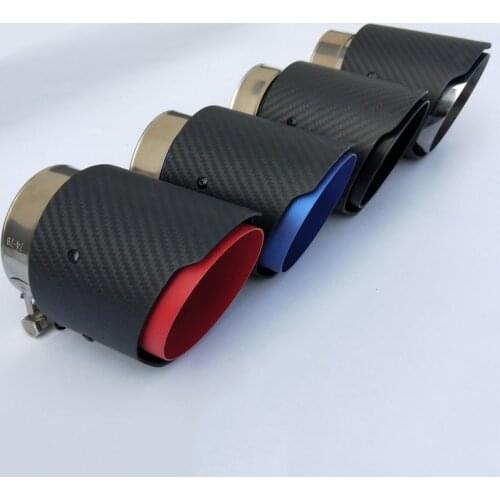 Carbon Fiber Tail Throat 80mm Inlet 101mm Outlet Staight-Sided Matte Exhaust Pipe Tip Fit for Mazda CX5 CX4