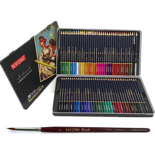 NYONI 12/24/36/48/72 Colors Watercolor Pencils Set Drawing Pencils Crayons Lapices De Colores Colored Pencils, Oil Kit Soft