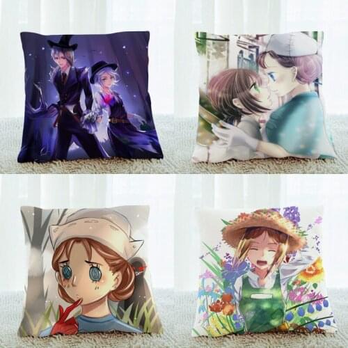 45cm*45cm Q Style Anime Game Identity V Printed Plush Throw Pillow Cushion Cosplay Prop Sofa Decor for Boy Girl Gift 1pcs