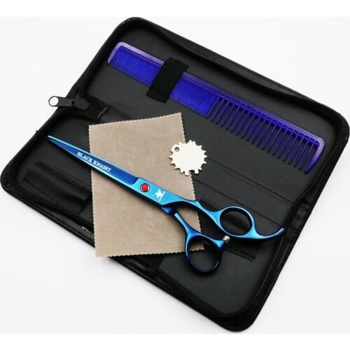 Professional Pet Grooming Scissors 7 Inch Cutting scissors Barber Pet Shears Blue style With comb
