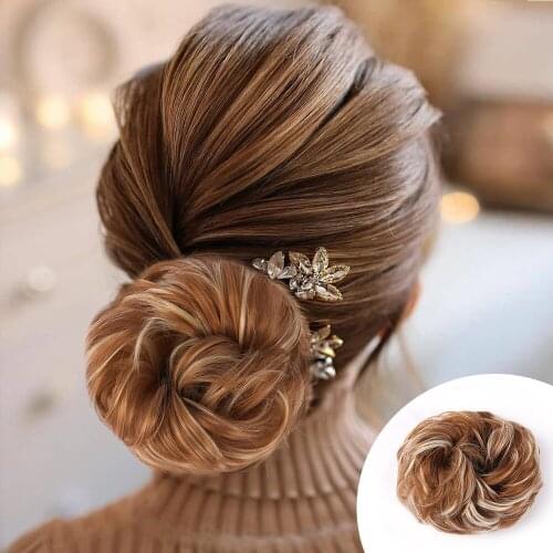 Messy Bun Scrunchy Hair Bun Fake Hair Synthetic Women Chignon Elastic Hair Band Hairpieces For WomenUpdo Donut Chignon