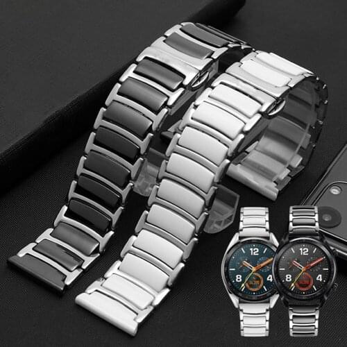 20mm 22mm Strap for Samsung Galaxy Watch Active 2 Band 44/40mm Bracelet for Galaxy Watch 46/42mm Gear S3 Metal Ceramics Strap