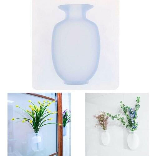 Silicone Sticky Vase Stick On The Wall Flower Pot Sticky Magical Vase To The Wall Glass Fridge And Windows For Home Office Wall